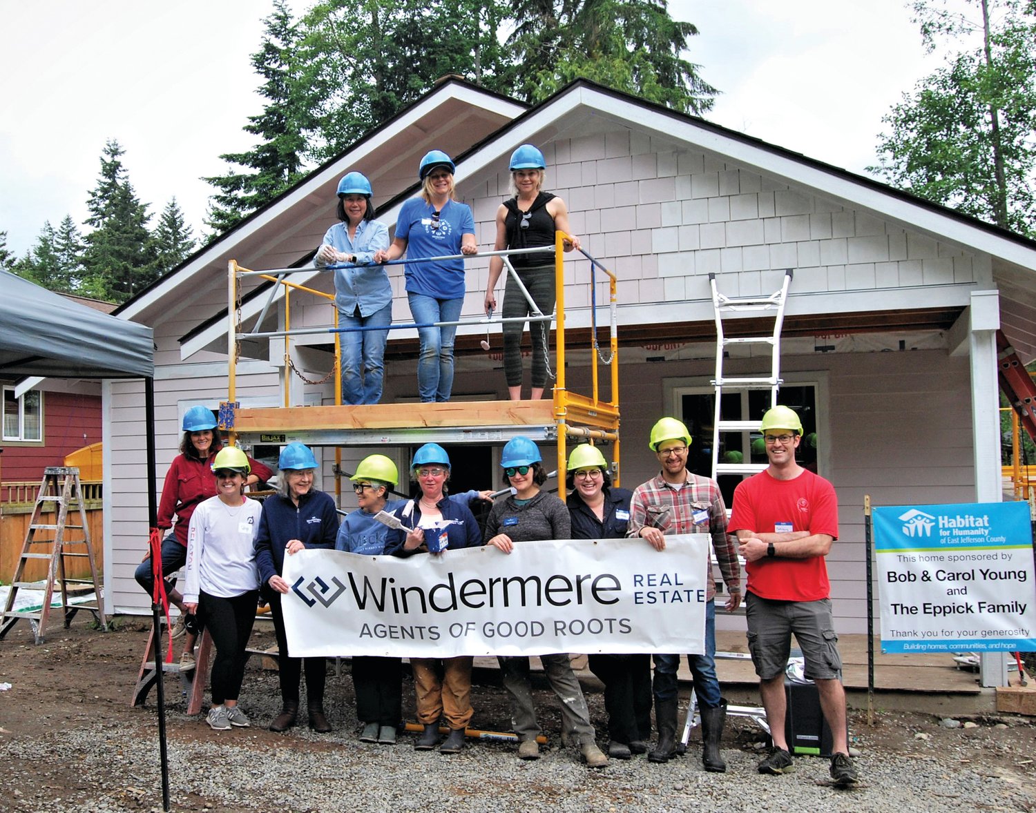 Employees with Windmere Real Estate’s Port Townsend, Port Ludlow, and Quilcene offices volunteered for Windermere’s Community Service Day on June 10 to help paint a house with Habitat for Humanity.